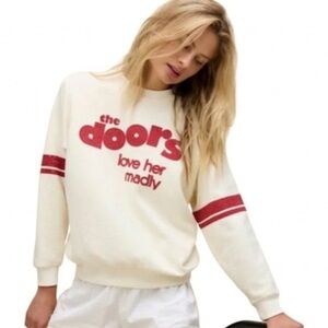 NWT Daydreamer The Doors Love Her Madly Reverse Raglan Sweatshirt Size Small